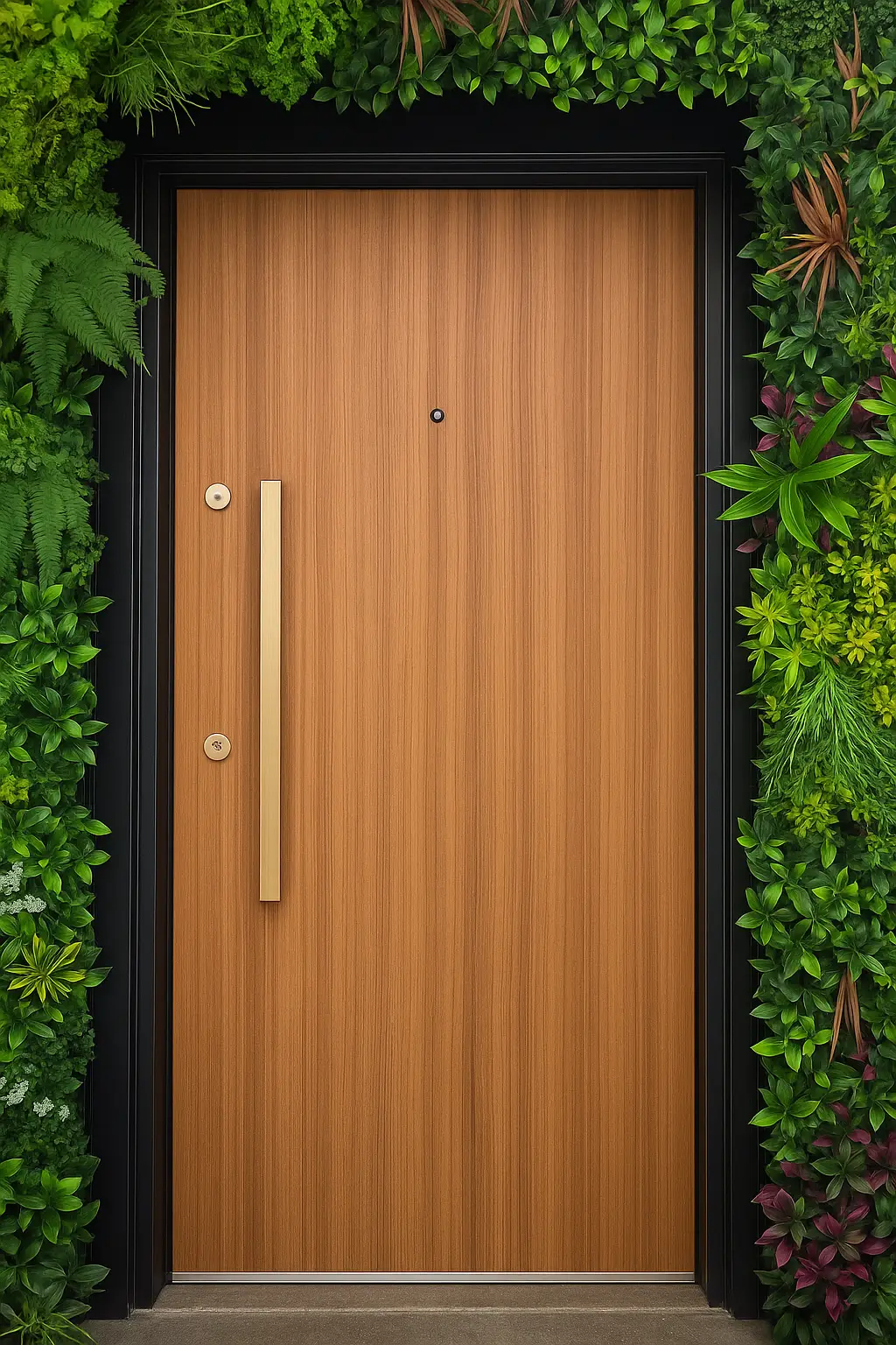 Puerta Blindada Textura Nogal